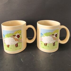 Otagiri Design by Curtis Swann Inc Peach Sheep Coffee Tea Mugs (set of 2)